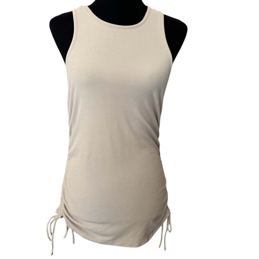 New ~ WAYF ~ Jayce Ruched Racer Tank Top Size L - Picture 4 of 9